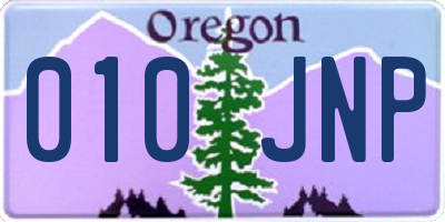 OR license plate 010JNP