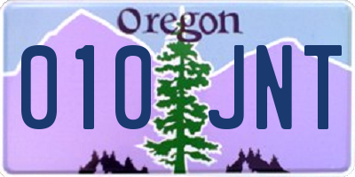 OR license plate 010JNT