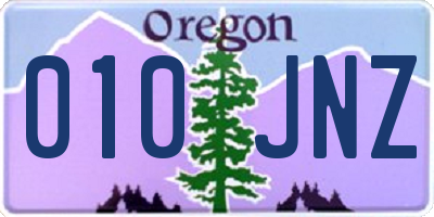 OR license plate 010JNZ