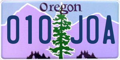 OR license plate 010JOA