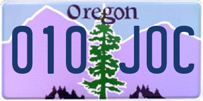 OR license plate 010JOC