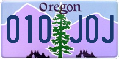 OR license plate 010JOJ