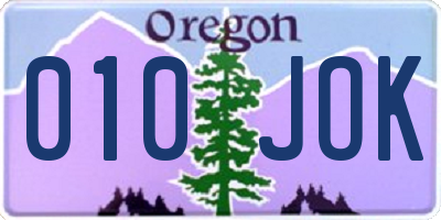 OR license plate 010JOK