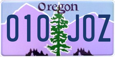 OR license plate 010JOZ