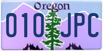 OR license plate 010JPC