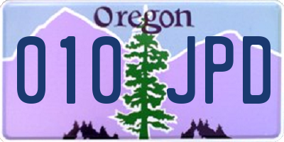 OR license plate 010JPD