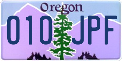 OR license plate 010JPF