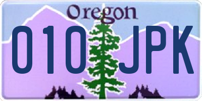 OR license plate 010JPK