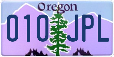 OR license plate 010JPL