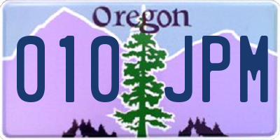 OR license plate 010JPM