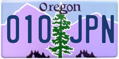 OR license plate 010JPN