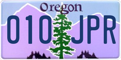 OR license plate 010JPR