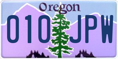 OR license plate 010JPW