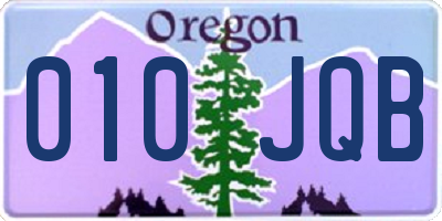 OR license plate 010JQB