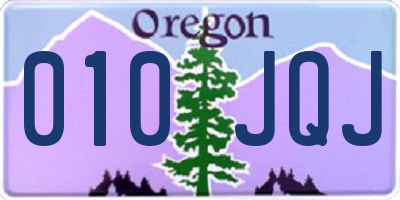 OR license plate 010JQJ
