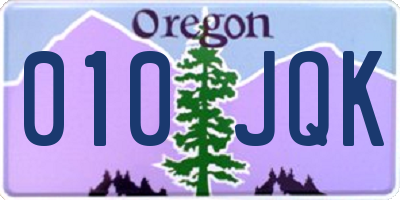 OR license plate 010JQK