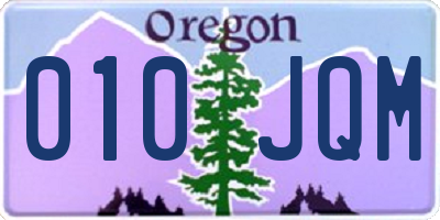 OR license plate 010JQM