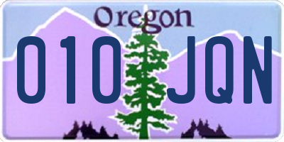 OR license plate 010JQN