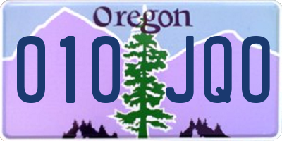 OR license plate 010JQO