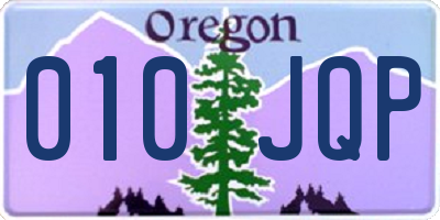 OR license plate 010JQP