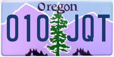 OR license plate 010JQT