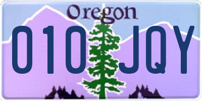 OR license plate 010JQY