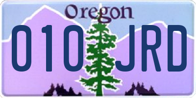 OR license plate 010JRD