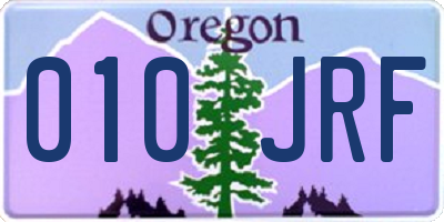OR license plate 010JRF