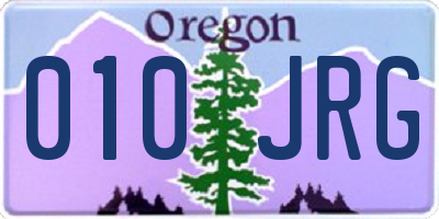 OR license plate 010JRG