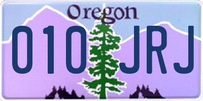 OR license plate 010JRJ