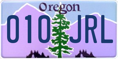 OR license plate 010JRL