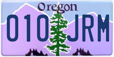 OR license plate 010JRM