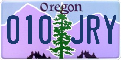 OR license plate 010JRY