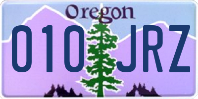 OR license plate 010JRZ