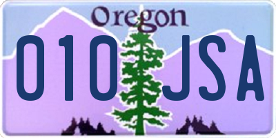 OR license plate 010JSA