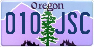OR license plate 010JSC