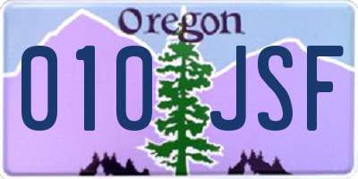 OR license plate 010JSF