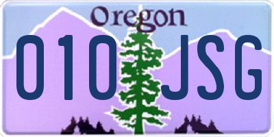 OR license plate 010JSG