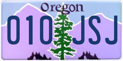 OR license plate 010JSJ