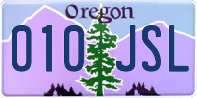 OR license plate 010JSL