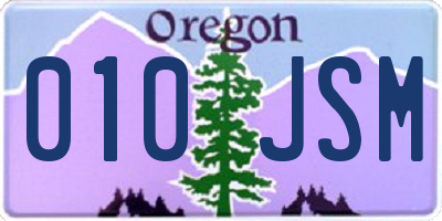 OR license plate 010JSM