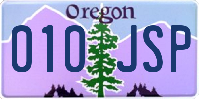 OR license plate 010JSP