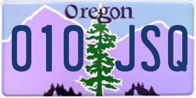 OR license plate 010JSQ