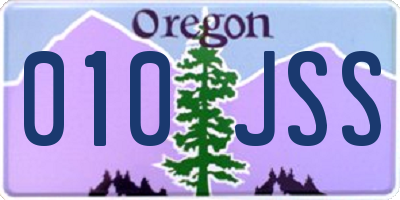 OR license plate 010JSS