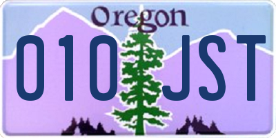 OR license plate 010JST