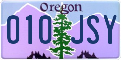 OR license plate 010JSY