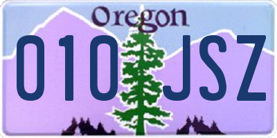 OR license plate 010JSZ