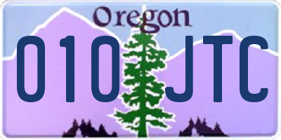 OR license plate 010JTC