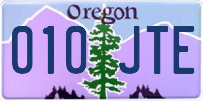OR license plate 010JTE