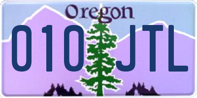 OR license plate 010JTL